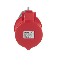 Розетка силовая переносная Dekraft РП-103 с заземлением 3P+N+PE 3 фазы 32 А 380 В IP44 красная (26135DEK) - фото 2