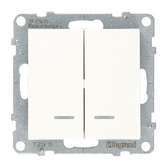 Изображение товара Выключатель Legrand Suno двухклавишный встраиваемый белый с подсветкой (721115)