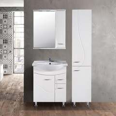 Зеркальный шкаф АСБ-Мебель Альфа 65х80х16 см с подсветкой белый - фото 4