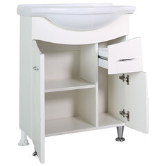 Тумба под раковину АСБ-Мебель Альфа 65 см напольная белая (10174) - фото 7