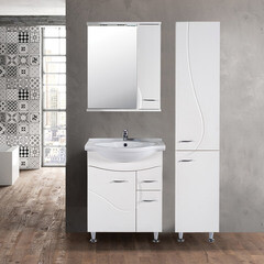 Тумба под раковину АСБ-Мебель Альфа 65 см напольная белая (10174) - фото 3