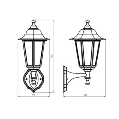 Светильник садово-парковый настенный Svet Леда черный E27 60 Вт IP44 (1201-01291/2189) - фото 3