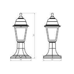 Светильник садово-парковый Svet Оскар черный 410 мм E27 60 Вт IP44 (1223-00321/2134) - фото 3