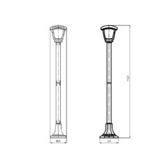 Светильник садово-парковый Svet Сити Валенсия 4 черный 1120 мм E27 60 Вт IP44 (1227-01021/2896) - фото 2