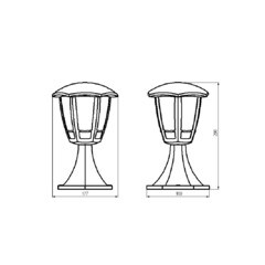 Светильник садово-парковый Svet Сити Валенсия 1 черный 290 мм E27 60 Вт IP44 (1226-01021/2872) - фото 2