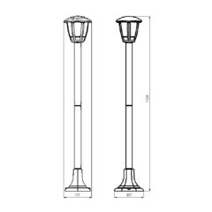 Светильник садово-парковый Svet Сити Валенсия 3 черный 1120 мм E27 60 Вт IP44 (1227-00031/2889) - фото 2