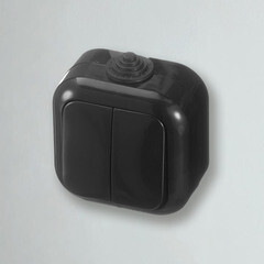 Выключатель Svet двухклавишный накладной черный (0601-00101/5460) - фото 3