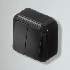 Выключатель Svet двухклавишный накладной черный (0603-00151/1441/1440) - фото 3