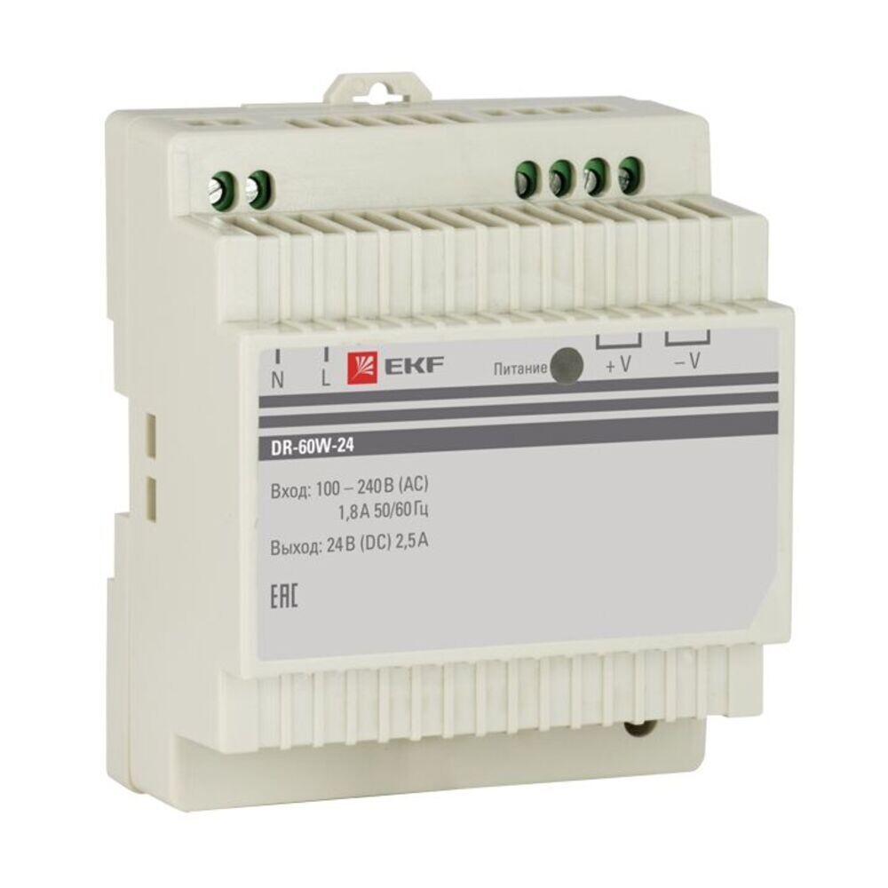 

Блок питания 24 В EKF PROxima dr-60w (dr-60w-24), Белый