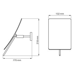Зеркало прямоугольное 13,2х21,8 см с увеличением 3x WasserKraft (K-1001BLACK) - фото 2