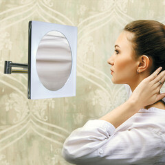 Зеркало с подсветкой квадратное 22х22 см с увеличением 3x WasserKraft (K-1008) - фото 4