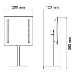 Зеркало с подсветкой квадратное 20х20 см с увеличением 3x WasserKraft (K-1007) - фото 2