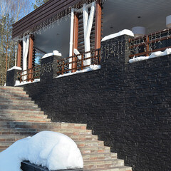 Искусственный камень White Hills Фьорд Лэнд угольно-черный (24 шт.=0,8 кв.м) - фото 3