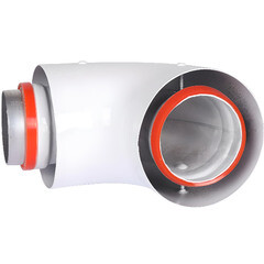 Отвод коаксиальный Rommer d60/100 мм 90° комплект - фото 2