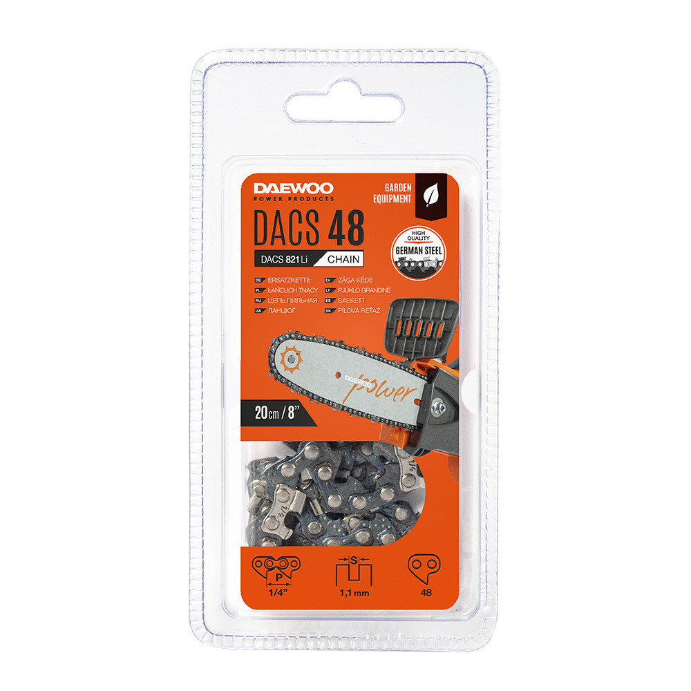 

Цепь Daewoo 8" шаг 1/4" паз 1,1 мм 48 звеньев (DACS 48)