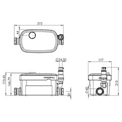 Насосная канализационная установка SFA Sanismall 60 л/мин (SANISMALL) - фото 2
