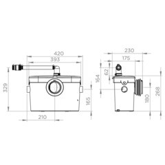 Насосная канализационная установка SFA Saniaccess 2 80 л/мин (SANIACCESS MINI 2) - фото 2