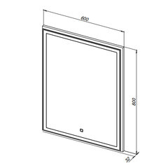Зеркало с подсветкой прямоугольное 60х80 см в раме белой с сенсорным включением Lavelly Cube (00316665) - фото 2