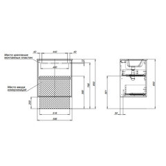 Тумба под раковину Lavelly Cube 60 см подвесная дуб рустик (00316635) - фото 3