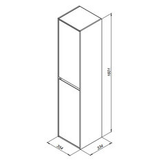 Пенал Lavelly Cube 35 см подвесной белый глянец - фото 3