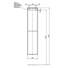 Пенал Lavelly Cube 35 см подвесной дуб рустик - фото 3