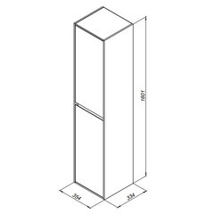 Пенал Lavelly Cube 35 см подвесной дуб рустик - фото 2