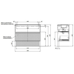 Тумба под раковину Lavelly Cube 100 см подвесная белый глянец (00316670) - фото 4