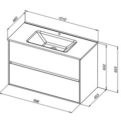 Тумба под раковину Lavelly Cube 100 см подвесная белый глянец (00316670) - фото 3