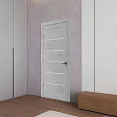 Дверь межкомнатная Флора-2 800х2000 мм ПВХ nordic grey oak со стеклом - фото 2