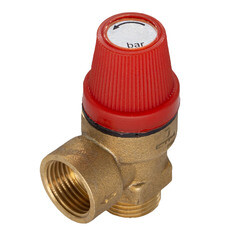 Клапан предохранительный СТМ Термо 1/2 ВР(г) х 1/2 НР(ш) 3 бар для систем отопления 120 °С KVs 0,5 (CRVP3M12) - фото 1