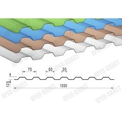 Поликарбонат монолитный профилированный Кинпласт 1,3 мм 1,05х2 м коричневый - фото 4