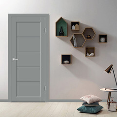 Дверь межкомнатная Селия 1 700х2000 мм ПЭТ серый агат со стеклом - фото 2