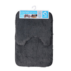 Набор ковриков для ванной и туалета серый 40х38/60х40 см Доляна Пушистик (3924908) - фото 4