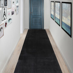 Коврик-дорожка грязезащитный Импортэкс Зигзаг 90х0,45 см противоскользящий черный - фото 2