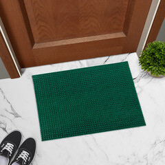 Коврик придверный щетинистый Альфа-Стиль 45х60 см грязезащитный зеленый - фото 2