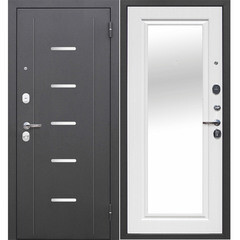 Изображение товара Дверь входная Ferroni Гарда 7,5СМ правая антик серебро - белый ясень с зеркалом 960х2050 мм