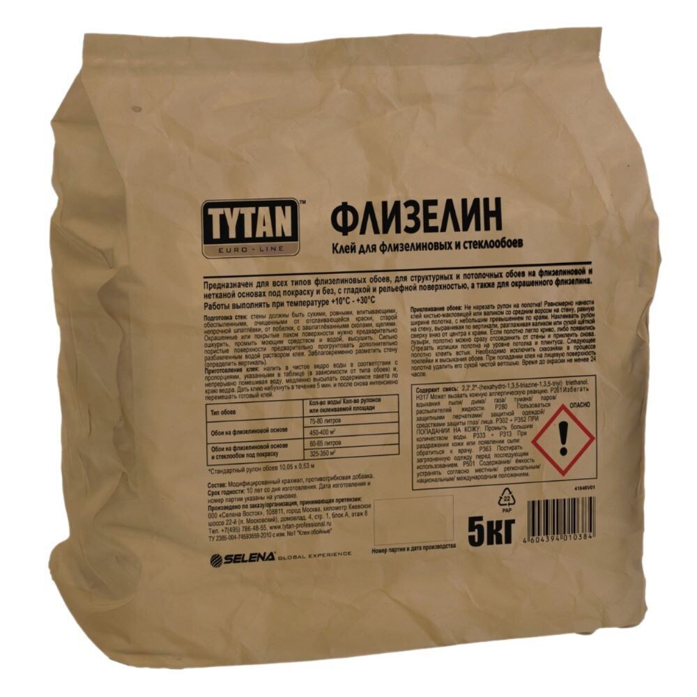 

Клей для флизелиновых и стеклообоев Tytan Euro-line 5 кг