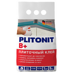 Клей для плитки/ керамогранита/ камня/ клинкера Plitonit В+ серый класс C2 TE 5 кг