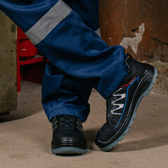 Полуботинки рабочие текстильные со светоотражающими элементами с защитным подноском размер 42 черные Prosafe Sport (753ТКВ) - фото 2