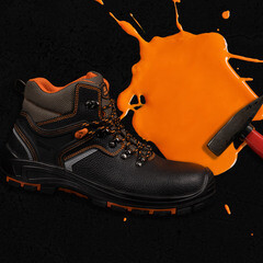 Ботинки рабочие кожаные с защитным подноском и стелькой размер 42 черные Prosafe Profi (8743ТКВ) - фото 3