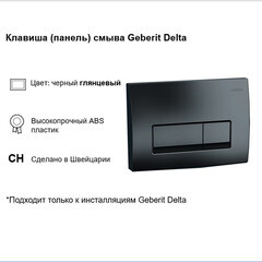 Клавиша смыва для инсталляций Geberit Delta 50 черная (115.119.DW.1) - фото 7