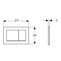 Клавиша смыва для инсталляций Geberit Omega 30 хром глянцевый/матовый (115.080.KH.1) - фото 6