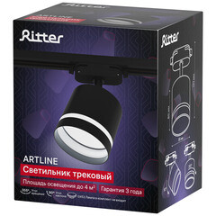 Трековый светильник однофазный Ritter Artline 12 Вт GX53 4 кв.м черный (59866 8) - фото 9