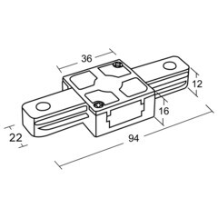 Коннектор для однофазного шинопровода прямой Ritter Artline черный (59744 9) - фото 2