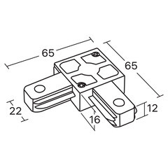 Коннектор для однофазного шинопровода угловой Ritter Artline белый (59745 6) - фото 2