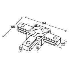 Коннектор для однофазного шинопровода T-образный Ritter Artline белый (59747 0) - фото 2