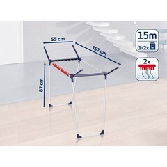 Сушилка для белья напольная Leifheit Solid Slim 15 м 550х1570х870 мм белая - фото 2