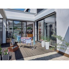 Сушилка для белья напольная Leifheit Solid Slim 15 м 550х1570х870 мм белая - фото 3