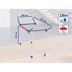 Сушилка для белья напольная Leifheit Pegasus 180 Solid 18 м 660х1570х870 мм белая - фото 2