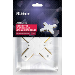 Коннектор для однофазного шинопровода Х-образный Ritter Artline белый (59749 4) - фото 4
